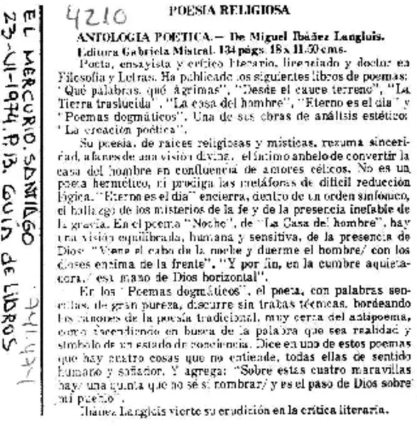 Poesía religiosa.  [artículo]