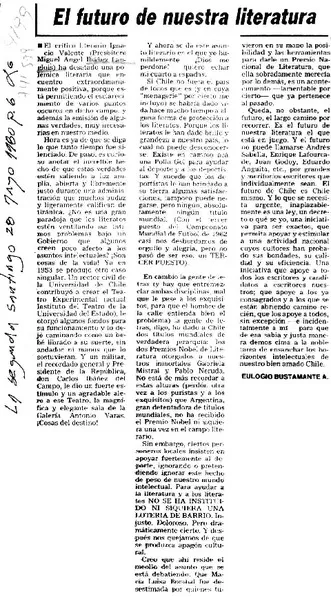 El futuro de nuestra literatura  [artículo] Eulogio Bustamante A.