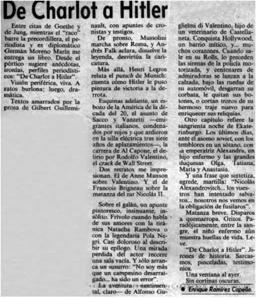 De Charlot a Hitler  [artículo] Enrique Ramírez Capello.