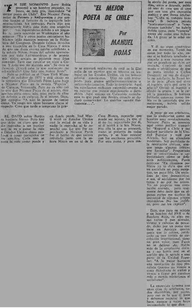 "El mejor poeta de Chile"  [artículo] Manuel Rojas.