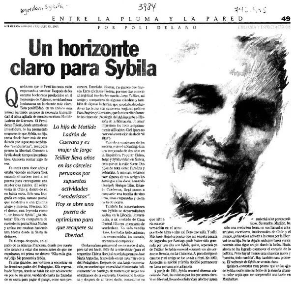 Un horizonte claro para Sybila  [artículo] Poli Délano.
