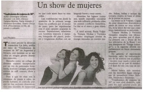 Un Show de mujeres  [artículo] Lady Macbeth.