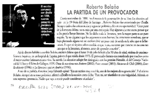 La Partida de un provocador.  [artículo]