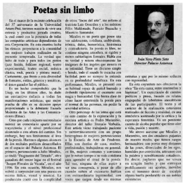 Poetas sin limbo  [artículo] Iván Vera-Pinto Soto.