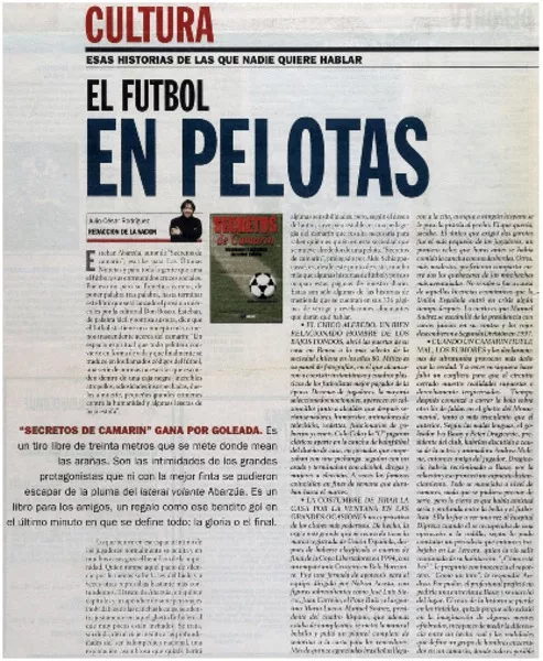 El fútbol en pelotas  [artículo] Julio César Rodríguez.