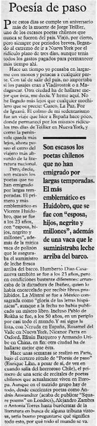 Poesía de paso  [artículo] Leonardo Sanhueza.