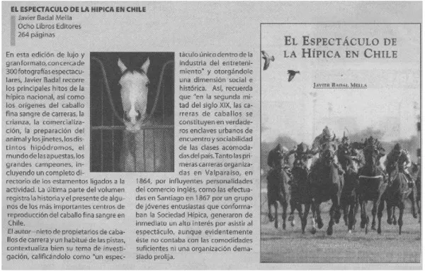 El espectaculo de la Hípica en Chile.  [artículo]