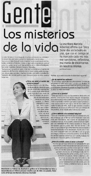 Los misterios de la vida: [entrevistas] [artículo] Manuel Herrera.