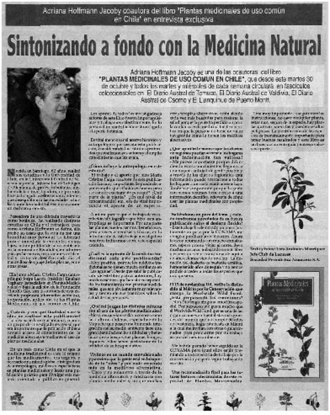 Sintonizando a fondo con la Medicina Natural [entrevistas] [artículo] Luis Andrades Manríquez.