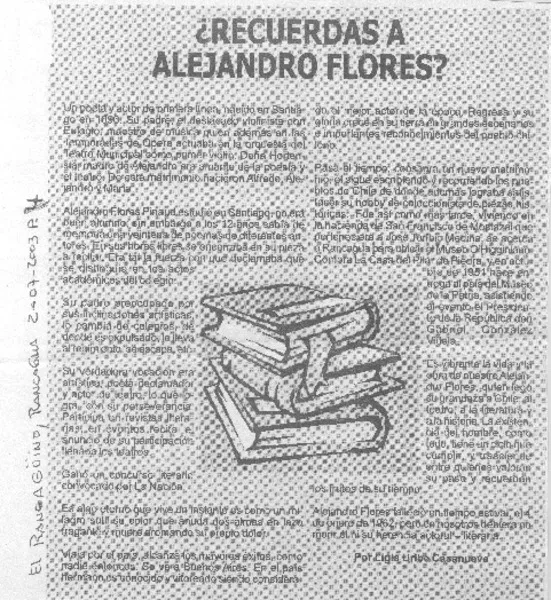 Recuerdas a Alejandro Flores?  [artículo] Ligia Uribe Casanueva.