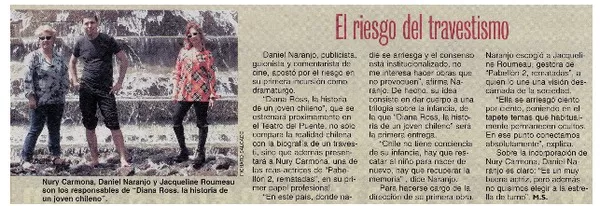 El riesgo del travestismo  [artículo] Marietta Santí.