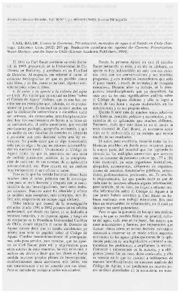 Contra la corriente. Privatización, mercados de agua y el Estado en Chile  [artículo] Alejandro Vergara Blanco.