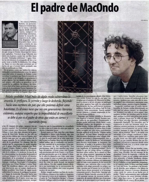 El padre de MacOndo  [artículo] Roberto Ampuero.