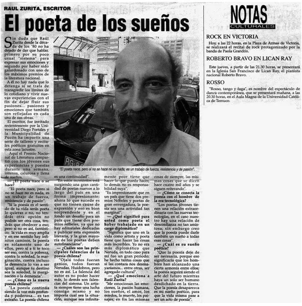 El poeta de los sueños [entrevistas] [artículo] :