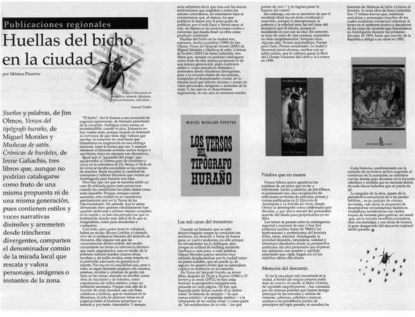 Huellas del bicho en la ciudad  [artículo] Mónica Pizarro S.