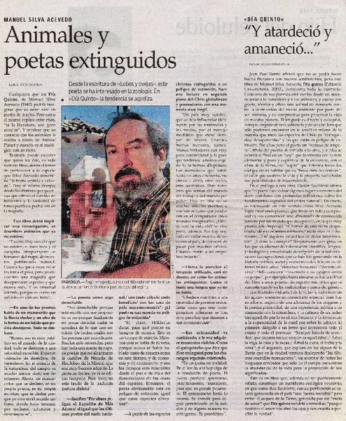 Animales y poetas extinguidos [entrevistas] [artículo] : Elisa Montesinos.