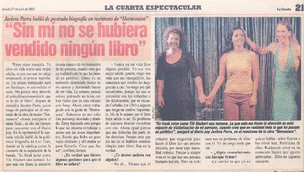 "Sin mí no se hubiera vendido ningún libro" [entrevistas] [artículo] :