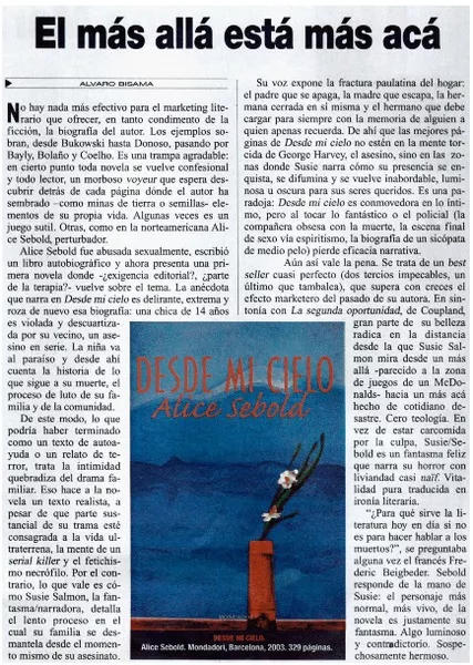 El más allá está más acá  [artículo] Alvaro Bisama.