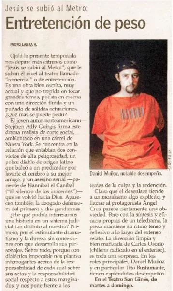 Jesús se subió al metro: entretención de peso  [artículo] Pedro Labra H.