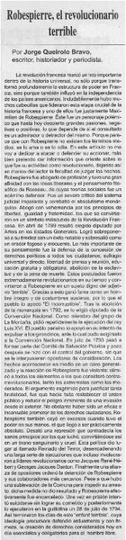 Robespierre, el revolucionario terrible.  [artículo]