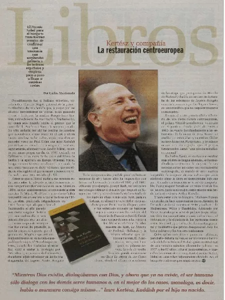 Kertész y compañía, La restauración centroeuropea  [artículo] Carlos Maldonado.