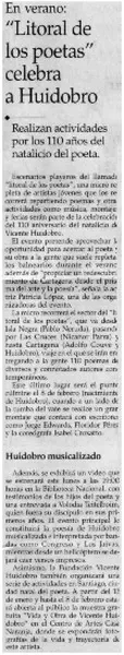 "Litoral de los poetas" celebra a Huidobro  [artículo]