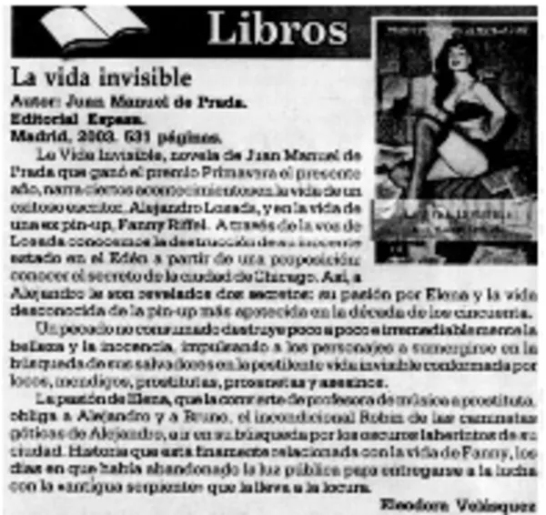 La vida invisible  [artículo] Eleodora Velásquez.