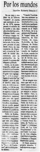 Por los mundos  [artículo] Roberto Bescós.