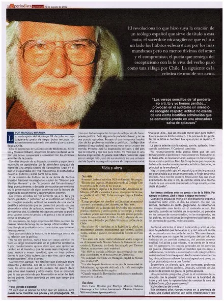 Ernesto Cardenal  [artículo] Marcelo Miranda.