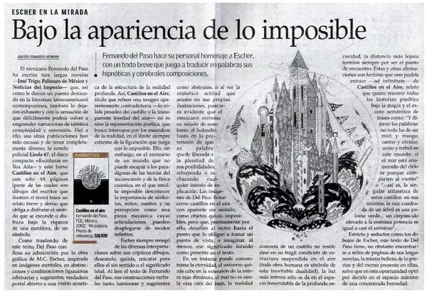 Bajo la apariencia de lo imposible  [artículo] Javier Edwards Renard.