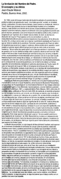 La forclusión del nombre del padre : el concepto y su clínica [artículo] Carola Orler.