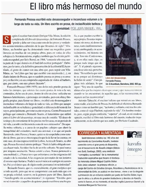 El libro más hermoso del mundo  [artículo] Juan Manuel Vial.