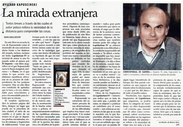 La mirada extranjera  [artículo] María Sonia Cristoff.