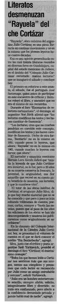 Literatos desmenuzan "Rayuela" del che Cortázar  [artículo]