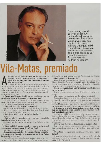 Vila-Matas, premiado.  [artículo]