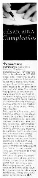 Cumpleaños  [artículo] R.P.