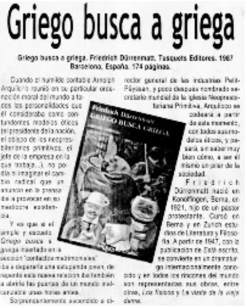 Griego busca a griega.  [artículo]