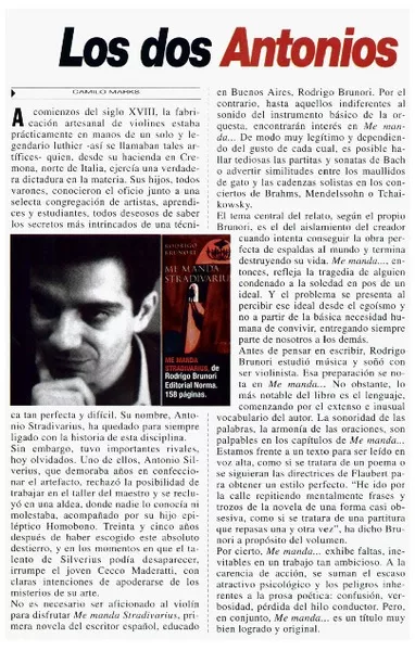 Los dos Antonios  [artículo] Camilo Marks.