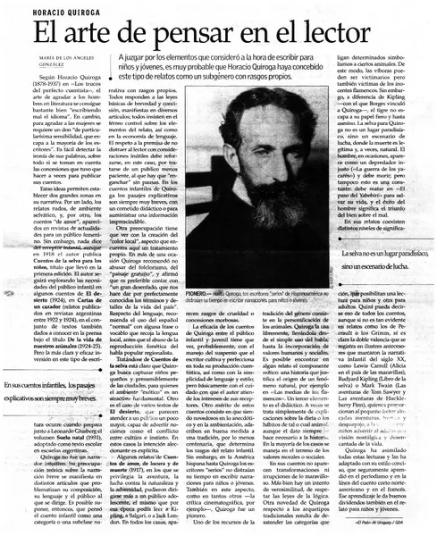 El arte de pensar en el lector  [artículo] María de los Ángeles González.