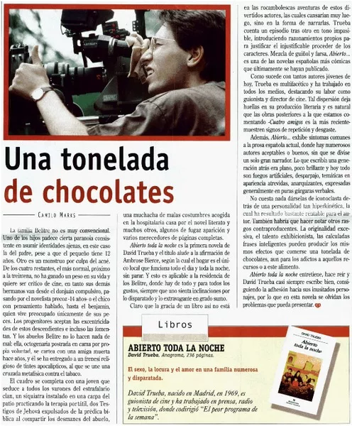 Una tonelada de chocolates  [artículo] Camilo Marks.