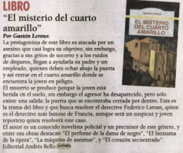 "El misterio del cuarto amarillo"  [artículo]
