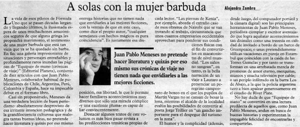 A solas con la mujer barbuda  [artículo] Alejandro Zambra.