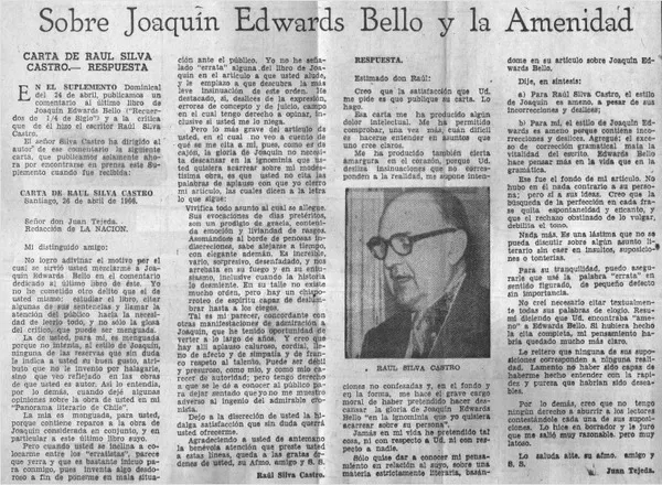 Sobre Joaquín Edwards Bello y la amenidad.  [artículo]