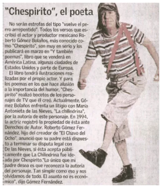 "Chespirito", el poeta  [artículo]