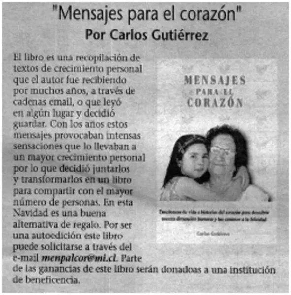 Mensajes para el corazón".  [artículo]