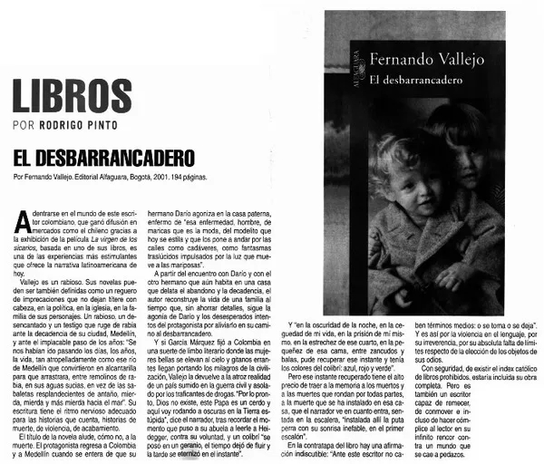 El desbarrancadero  [artículo] Rodrigo Pinto.