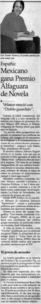 Mexicano gana Premio Alfaguara de Novela  [artículo]
