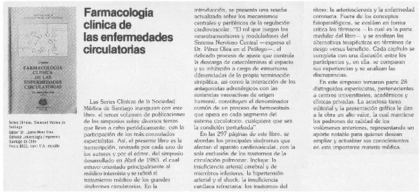 Farmacología clínica de las enfermedades circulatorias.  [artículo]