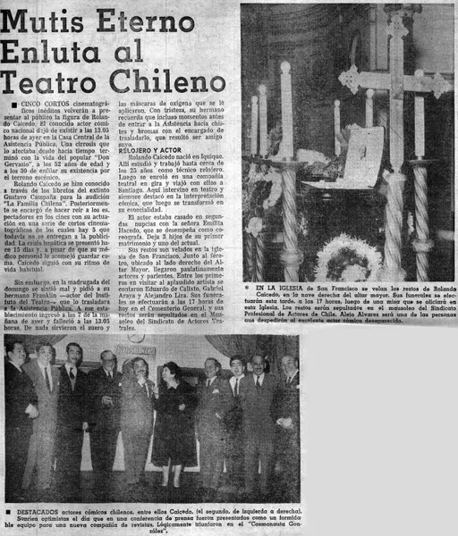 Mutis eterno enluta al teatro chileno.  [artículo]
