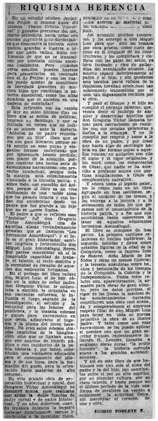 Riquísima herencia  [artículo] Egidio Poblete E.